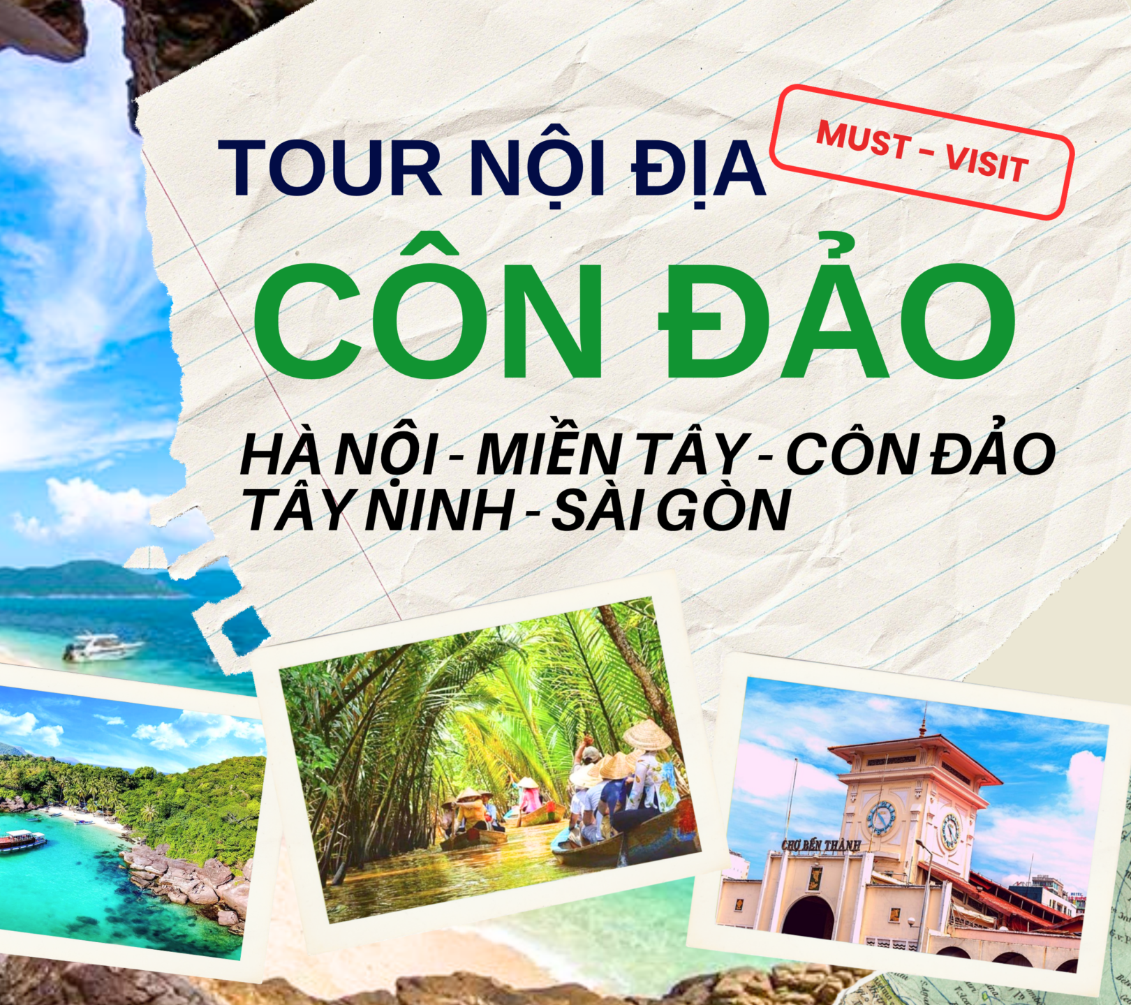 🌴 TOUR HÀ NỘI – CẦN THƠ – SÓC TRĂNG – CÔN ĐẢO – TÂY NINH – SÀI GÒN 5 NGÀY 4 ĐÊM 🌴