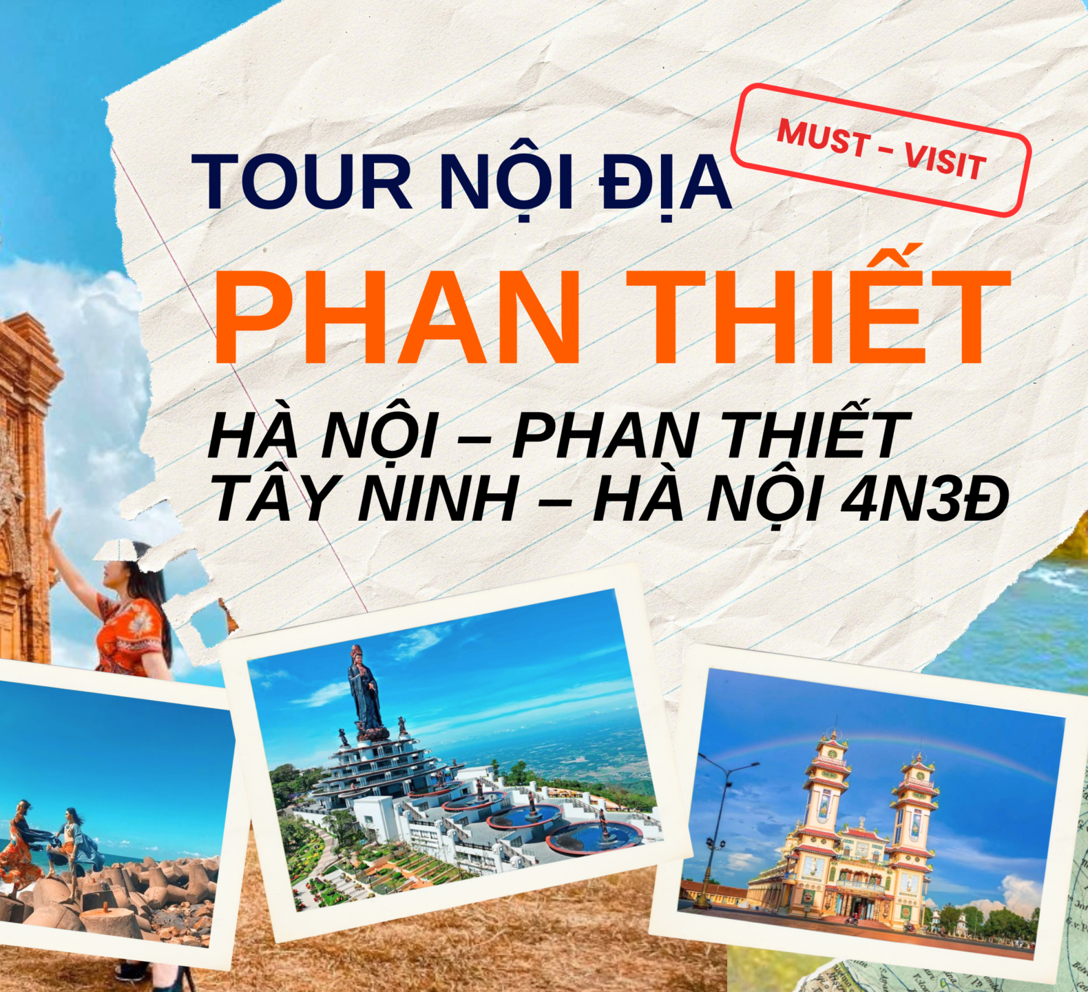 🌴 ✈️ HÀ NỘI – PHAN THIẾT – TÂY NINH – HÀ NỘI – HÀNH TRÌNH KHÁM PHÁ NAM TRUNG – NAM BỘ 4 NGÀY 3 ĐÊM 🌴