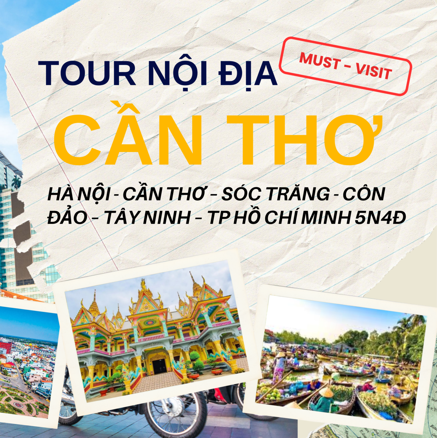 🌊 HÀ NỘI - CẦN THƠ - SÓC TRĂNG - CÔN ĐẢO - TÂY NINH - TP.HCM 5N4Đ 🌊