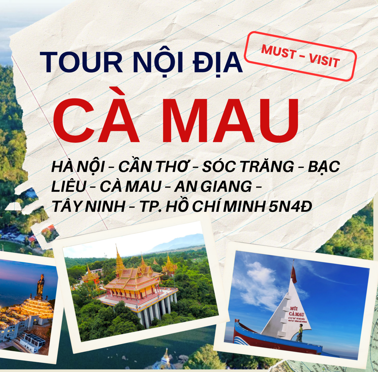 🌾 HÀ NỘI – CẦN THƠ – SÓC TRĂNG – BẠC LIÊU – CÀ MAU – AN GIANG – TÂY NINH – TP. HỒ CHÍ MINH 5N4Đ ✈️