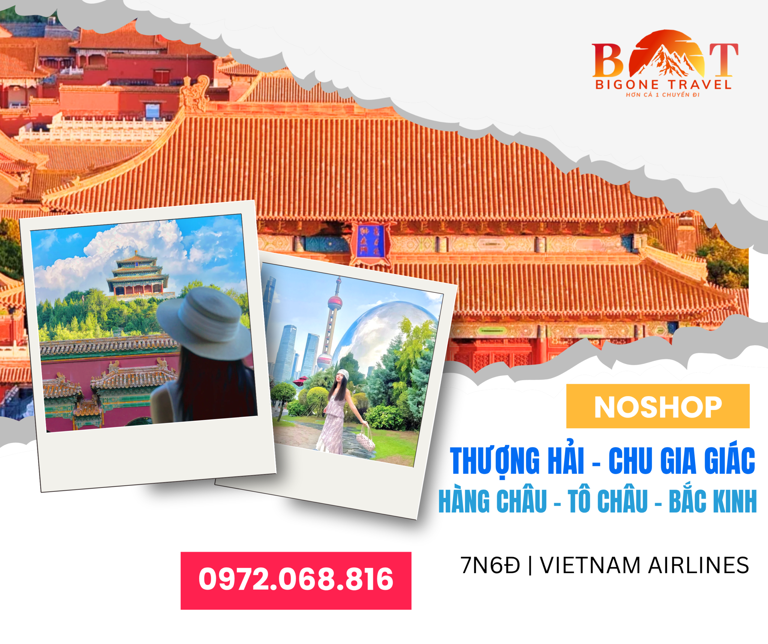 Hà Nội – Thượng Hải – Chu Gia Giác – Hàng Châu – Tô Châu – Bắc Kinh | Bay Vietnam Airlines