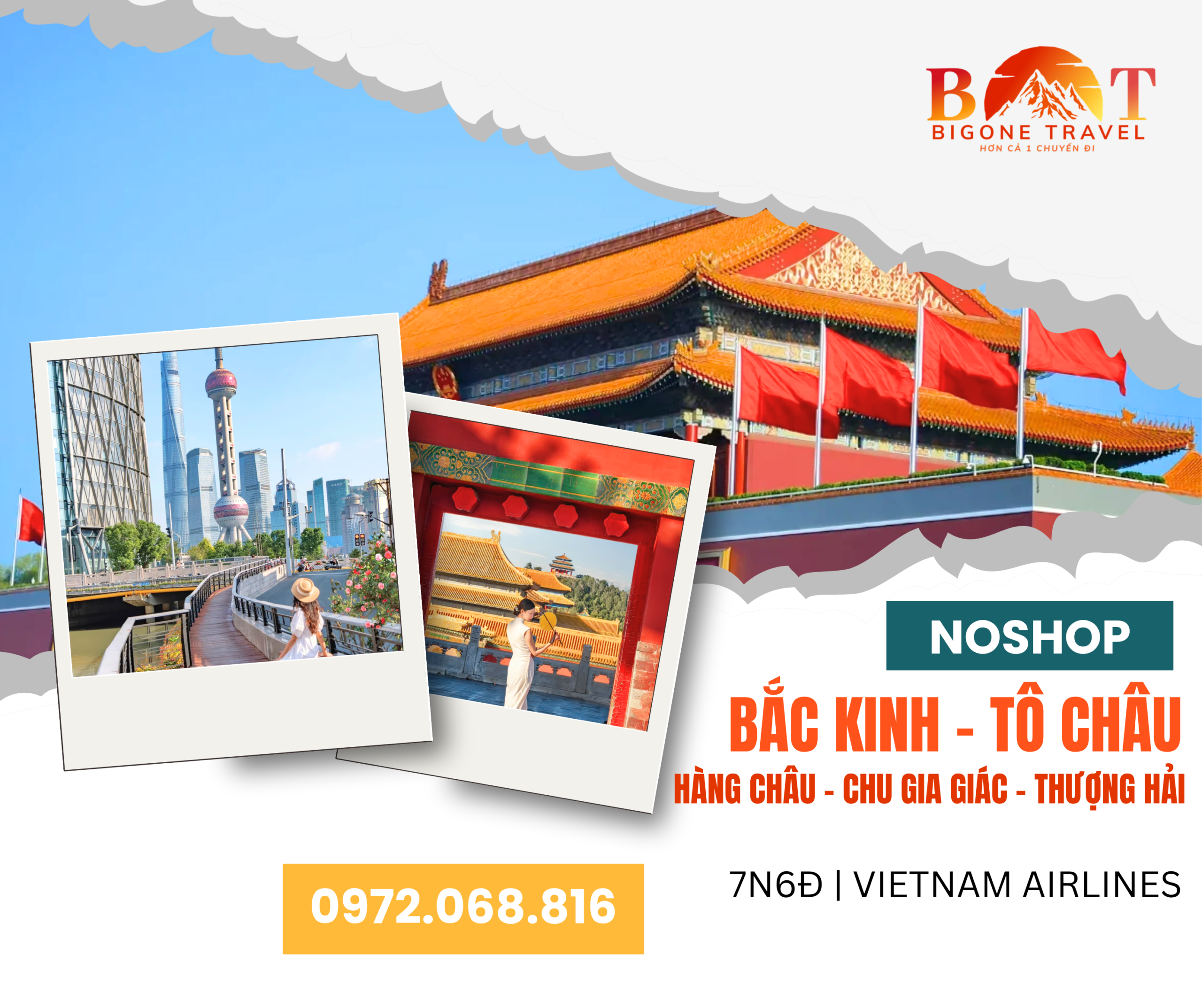 ✈️ BẮC KINH – TÔ CHÂU – HÀNG CHÂU – CHU GIA GIÁC – THƯỢNG HẢI